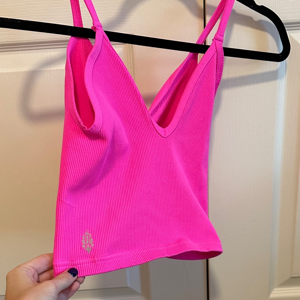 FP Movement by Free People Bright Pink Ribbed Tank Top